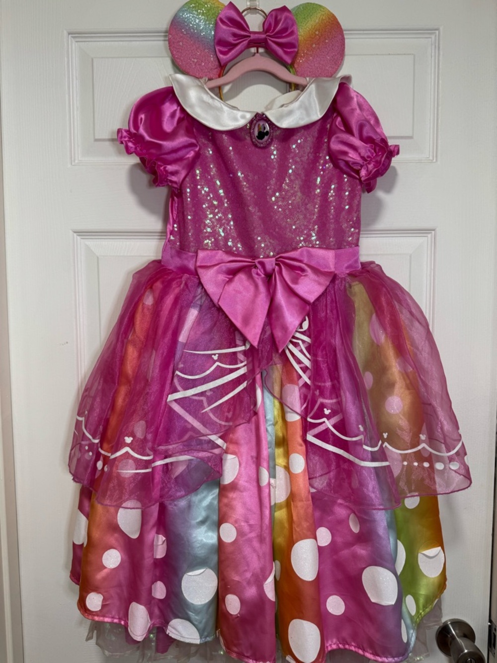 Rainbow Sequins Minnie Mouse 1st Original Sample Costume Dress Size 6